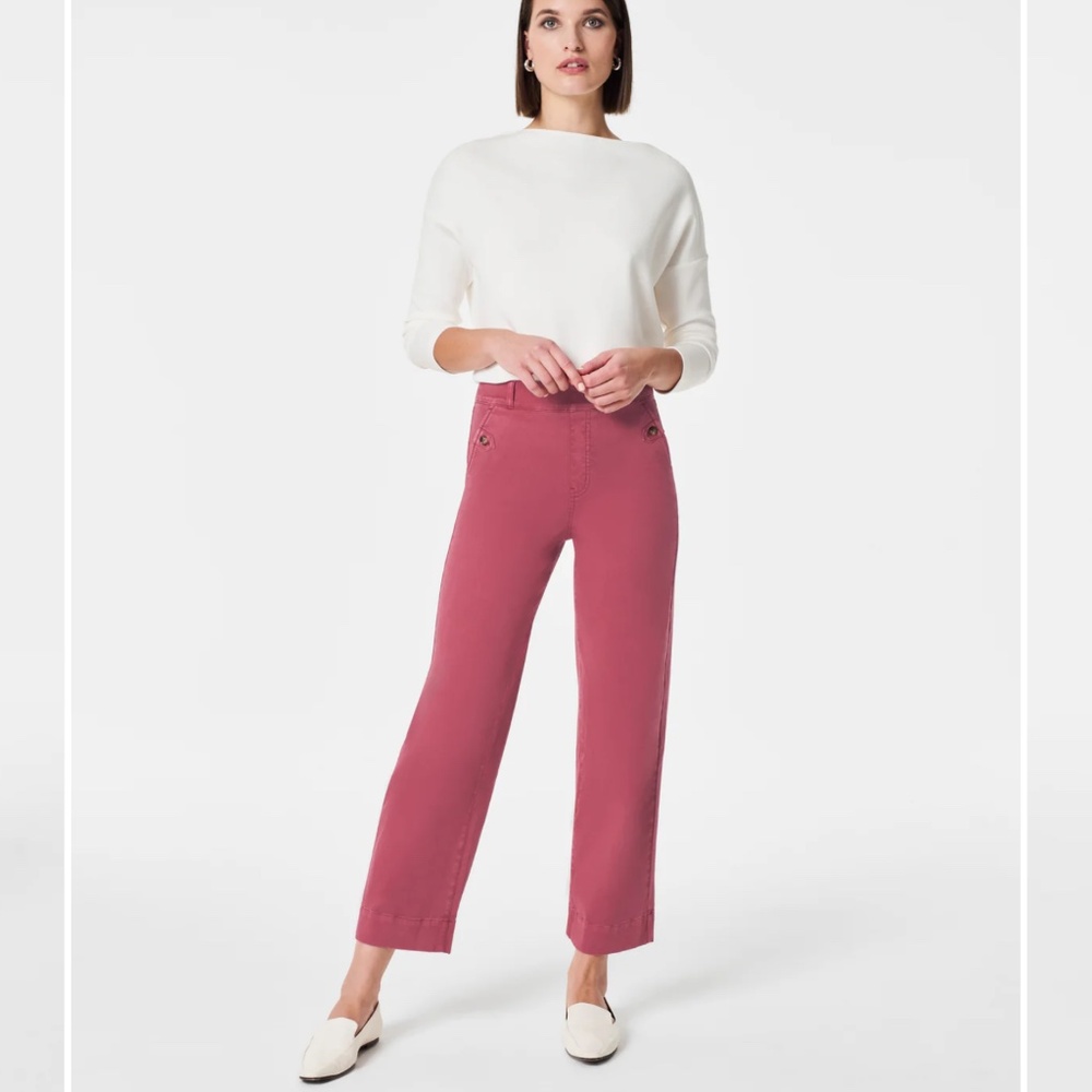 Spanx stretch twill crop pants petite M